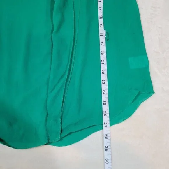 Aritzia Babaton Green Silk‎ Ruffled Blouse - Size Small - Picture 8 of 8
